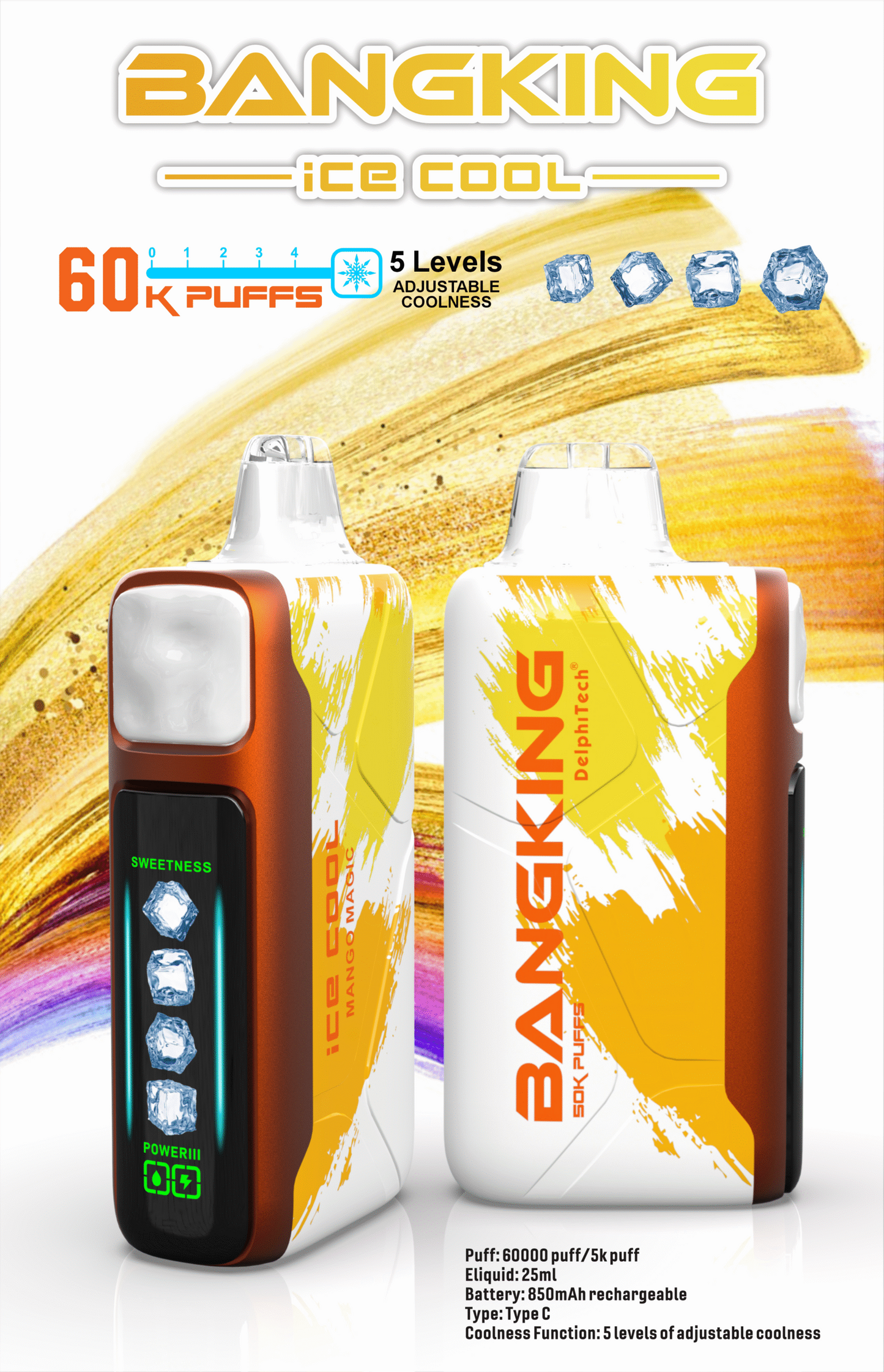 Bang king 60000口-5檔可調冰度 一次性拋棄式/一次性電子煙-新品上市